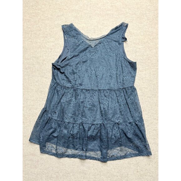 torrid Tops - Torrid Green Lace Sleeveless Tunic Top Plus Size 2 (2X)
